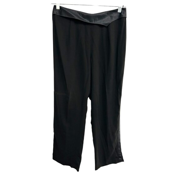 Lshell Womens Black Satin Trim Silk Dress Pants Size Medium - Picture 1 of 9